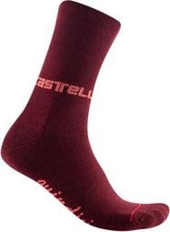 Paar Castelli Quindici Soft Merino Socken Rot