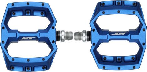 Paar platte pedalen HT Components Spider AF03 Koningsblauw