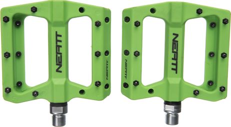 Pair of Neatt Composite 8 Pin Flat Pedals Green