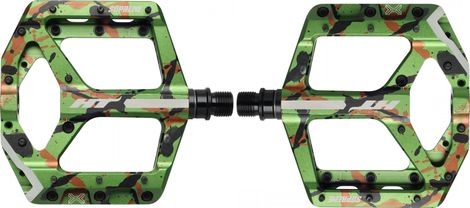 Paar platte pedalen HT Components Supreme ANS10 Camo Groen
