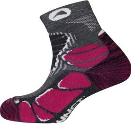 Pair of Monnet Trek Mid Light Gray / Pink Socks