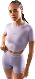 T-shirt crop top fitness manches courtes femme Harmony Pourpre