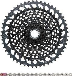 Pack Cassette Sram X01 Eagle XG-1295 10-52 12V Negro + Cadena Sram PC X01 Eagle 12V con Power Lock