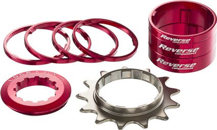 Kit Single Speed Reverse Pignon 13 Dents Rouge 