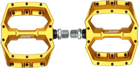 Paar platte pedalen HT Components Spider AF03 Goud