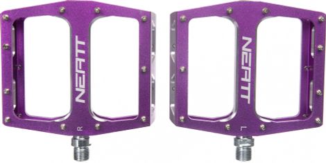 Par de pedales planos Neatt Attack V2 XL de 11 pines violetas