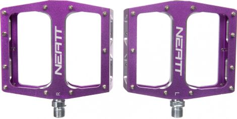 Pair of Neatt Attack V2 XL 11 Pin Flat Pedals Purple