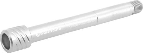 Wolf Tooth zwevende as voor Fox-voorvorken, serie 36/38 | 15 x 110 mm | M14x1,5 mm | Zilver Raw