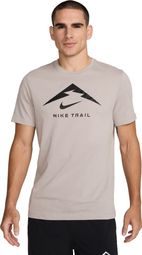 Nike Dri-Fit Trail Logo Kurzarm Trikot Grau Herren