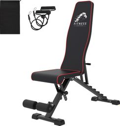 Banc de Musculation F Réglable Noir Rouge