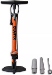 Pompe à pied en acier avec manomètre - 12 BARs - Orange