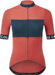 Damen-Kurzarmtrikot Le Col Sport Blau/Orange