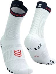 Chaussettes Compressport Pro Racing Socks v4.0 Run High Blanc/Bleu