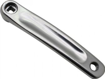 MANIVELLE GAUCHE 170 NEWTON ALU FORGE LARGE ARGENT (CARRE DECALE-DROIT) (SUR CARTE)