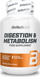 Digestion et Metabolism (60 Tabs) - Biotech Usa - Probiotiques Et Enzymes