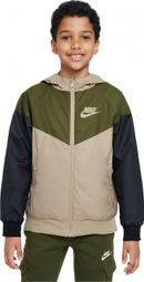 Nike Sportswear Windrunner Beige Khaki Zwart Kids' Hooded Jacket