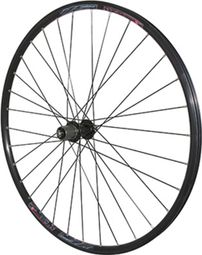 Roue vtc 700x35 disc arriere m820 alu noir moyeu pour Shimano acera m3050 centerlock pour cassette Shimano-Sram 10-9v. rayon inox blocage