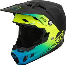 Fly Racing Fly Formula CC Centrum Fullface Helm Zwart / Blauw / Fluorescerend Geel