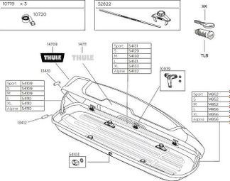 Thule 10939 crochet fermeture Force Xt