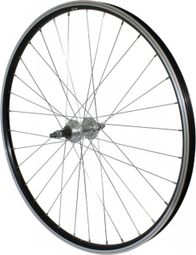 Roue vtt 26  p2r arriere alu noir double paroi moy alu roue libre 7-6v. axe plein