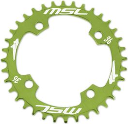 MSC Chainring CNC Alu 7075 4 pernos 104mm estrecho / ancho verde