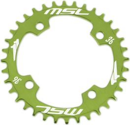 MSC Chainring CNC Alu 7075 4 pernos 104mm estrecho / ancho verde