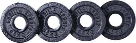 Disques de poids en fonte noire - De 0 5 KG à 30 KG - Poids : LOT DE 2 KG  (4 x 0 5 KG)