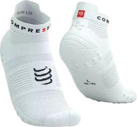 Chaussettes Compressport Pro Racing Socks v4.0 Run Low Blanc