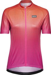 Gore Wear Grid Fade Women's Short Sleeve Jersey Pink Orange