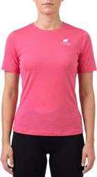 T-shirt technique femme Fjork Merino Bjork MC 140 en laine mérinos – respirant  thermorégulateur et anti-odeurs rose