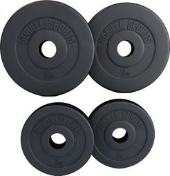 Disques Olympiques en plastique - 50/51mm | De 1 25 KG à 15 KG et disponible en lot - Poids : 2 x 5 + 2 x 10 KG