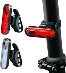 Eclairage avant + arrière 50 Lumen - Eclairage vélo rouge + blanc