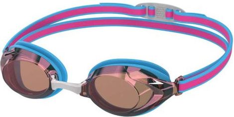Speedo Junior Vanquisher 3.0 Mirror Schwimmbrille Pictonblau/Zinnoberrot/Goldspiegel