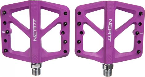 Pair of Neatt Composite 5 Pin Purple Flat Pedals