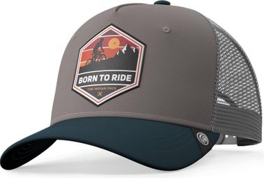 Casquette Trucker pour hommes et femmes The Indian Face Born to Ride Gris