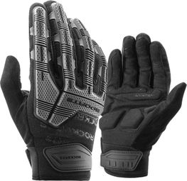 Paire de Gants de Cyclisme Pleins Doigts Epais 6 mm Antichoc Extérieurs noir