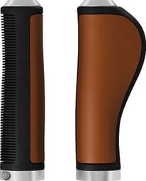 Paar Brooks Leather Ergonomic Griffe 130/130 mm Honig