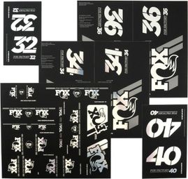 Kit Stickers Fox Racing Shox Heritage Fourche et Amortisseur Chrome