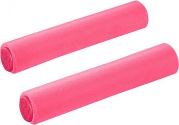 Pair of Supacaz Siliconez Grips Fluorescent Pink