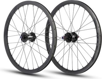 Paire de Roues Carbone Wave Expert 20 Pride Fusion Disc 10mm Noir Mat