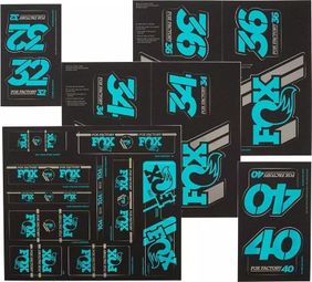 Kit Stickers Fox Racing Shox Heritage Fourche et Amortisseur Turquoise