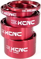 KCNC Kit Entretoises Direction LIGHT Alu 1''1/8 Rouge 3/5/10/14/20 mm