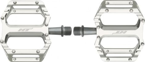 Paar platte pedalen HT Components AR09 Zilver