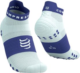 Chaussettes Compressport Pro Racing V4.0 Run Low Blanc/Bleu