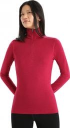 Maillot Manches Longues Femme Icebreaker 260 Tech Half Zip Rouge