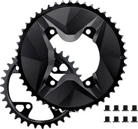 Kettenblätter Alugear Round Aero Asymmetrical Shimano GRX 11/12 Speed Black