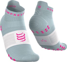 Chaussettes Compressport Pro Racing V4.0 Run Low Bleu/Rose