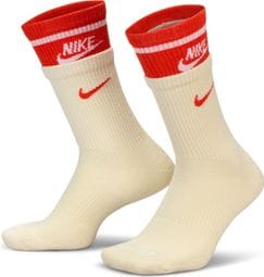 Chaussettes Nike Everyday Plus Cushioned Beige Rouge Unisexe