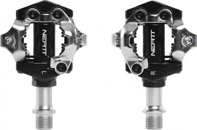 Neatt MTB/Gravel Clipless Pedals SPD Black Silver