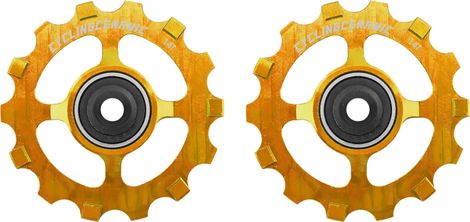 CyclingCeramic Narrow 14T Pulley Wheels for Shimano XT/XTR 12S Derailleur Gold